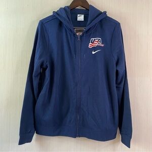NWT Nike Women’s USA Hockey Navy Full-Zip Varsity Fleece Hoodie Jacket Large